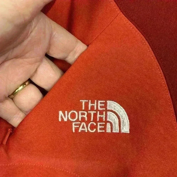 North Face Womens Flight Series Jacket Orange & Maroon SP Zip Front Thumbholes - Picture 5 of 13
